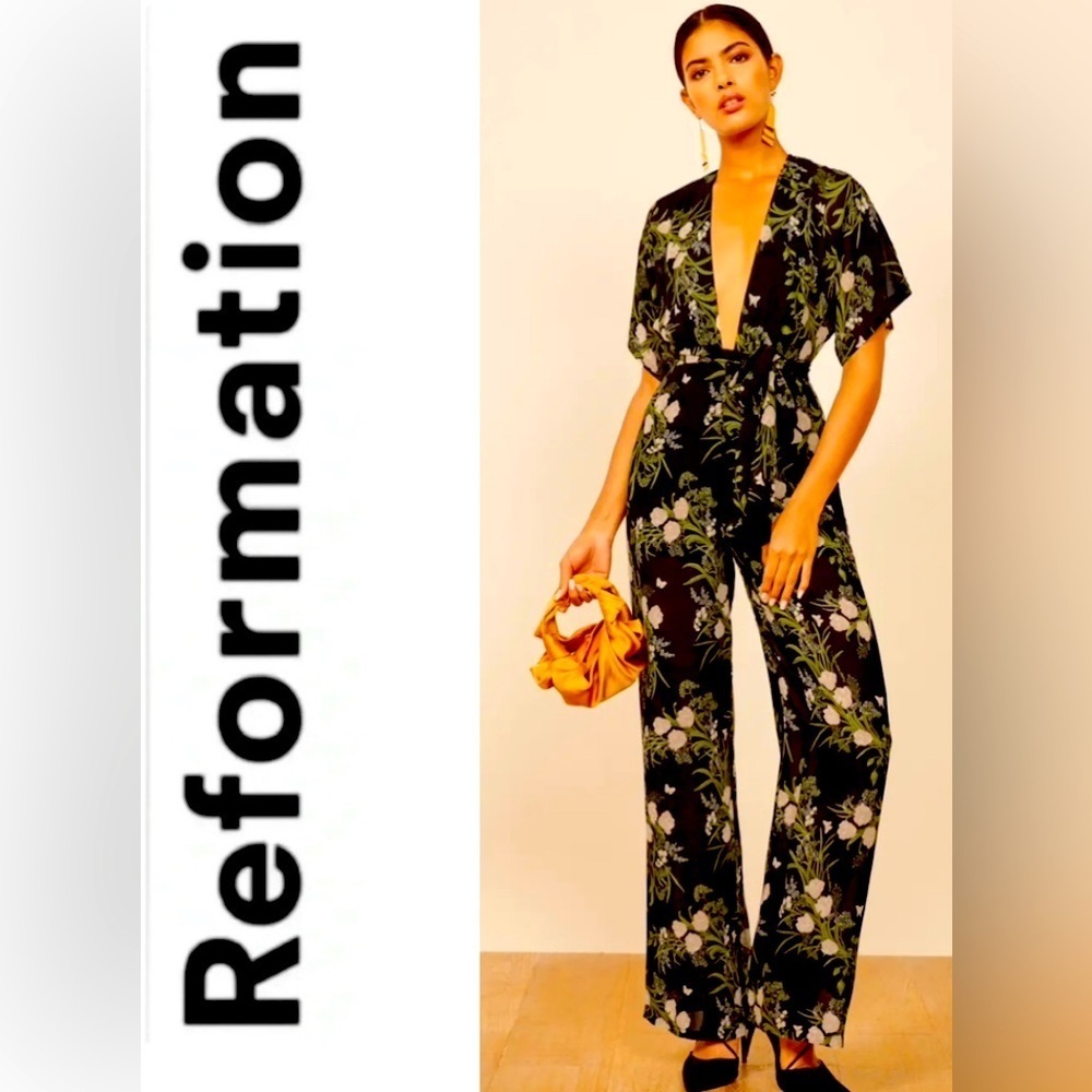 Reformation Lemongrass Jumpsuit Arielle size 2- does not include sash
